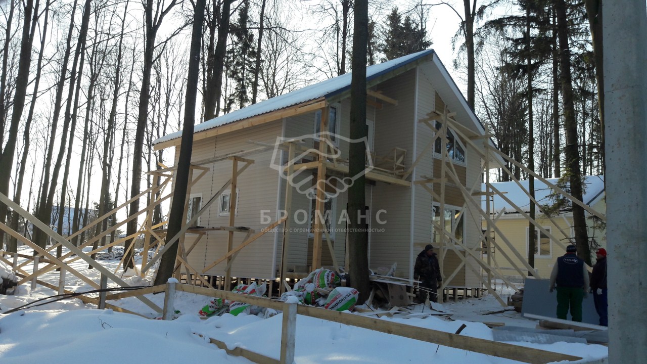 Строительство каркасного дома в Клмну зимой